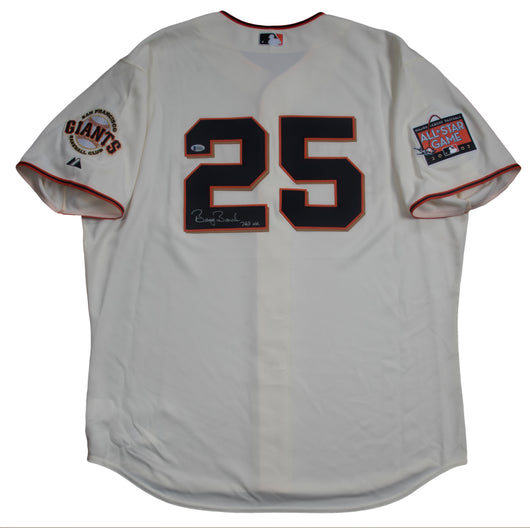 Barry Bonds Game Issue Professional Model Signed Jersey – Home – All Star Patch
