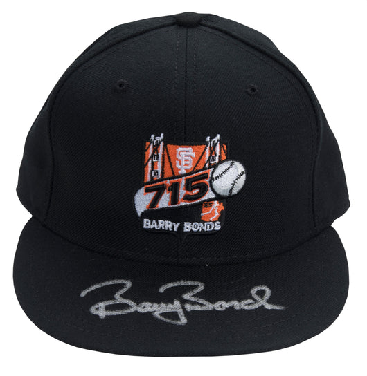 Barry Bonds Signed Fitted 715 Home Run Logo Hat